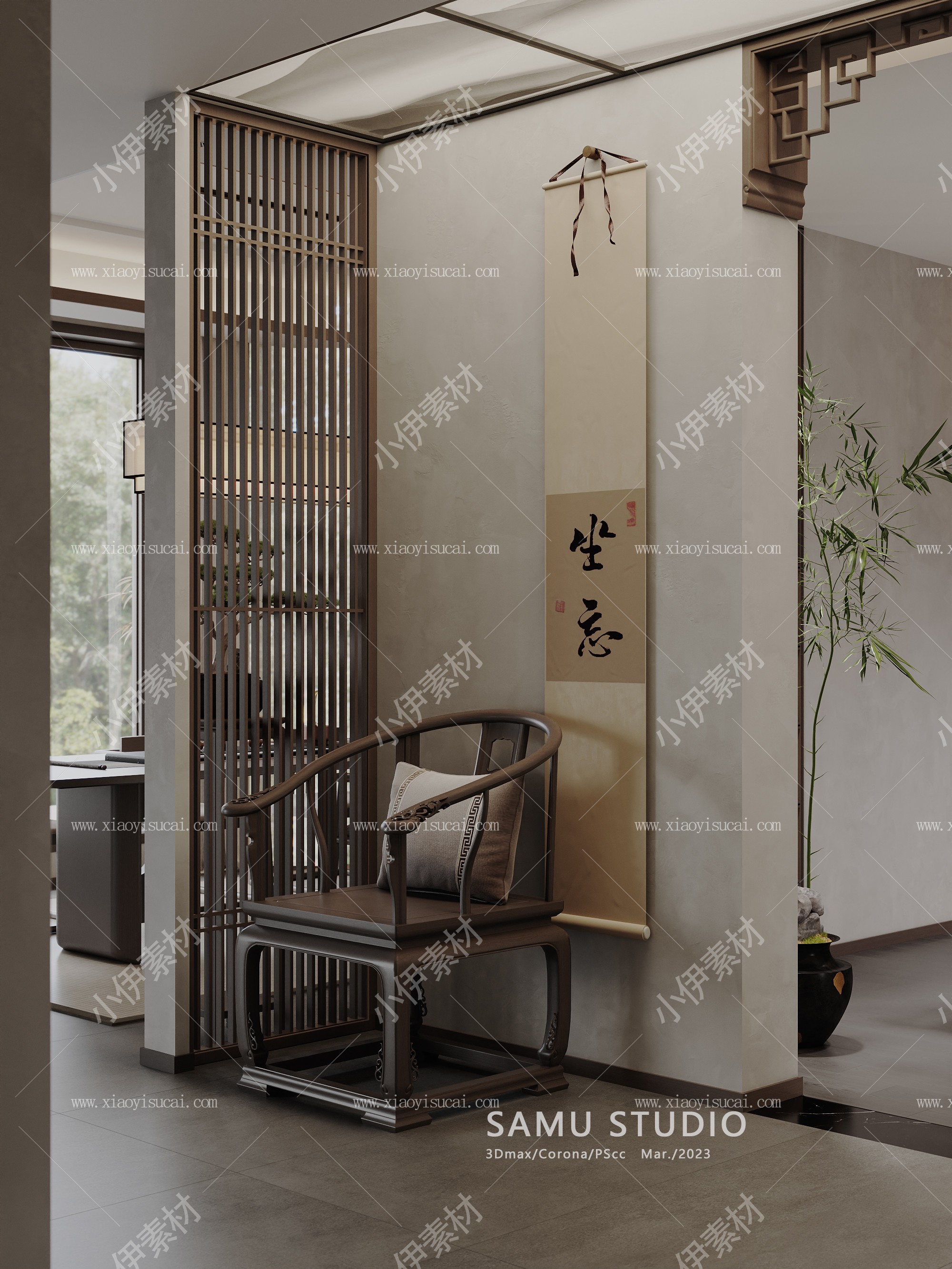 新中式会所 茶室-5