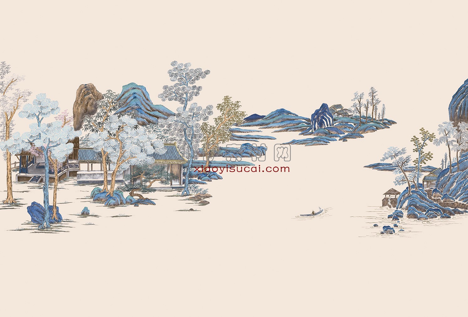 新中式墙纸 山水画-1