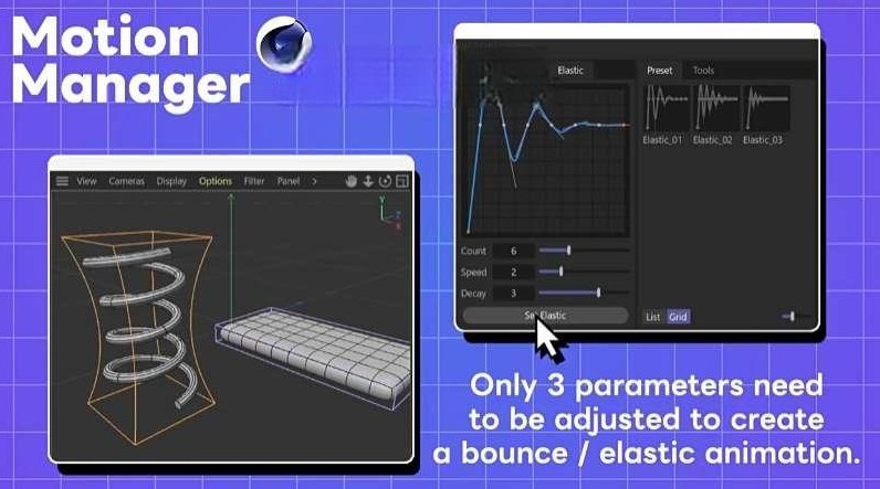 C4D关键帧曲线缓冲动画插件 Motion Manager for Cinema 4D-1