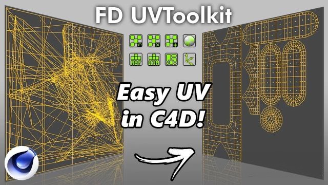 C4D快速展UV插件 FD UVToolkit 1.1 For C4D R23-2024-1